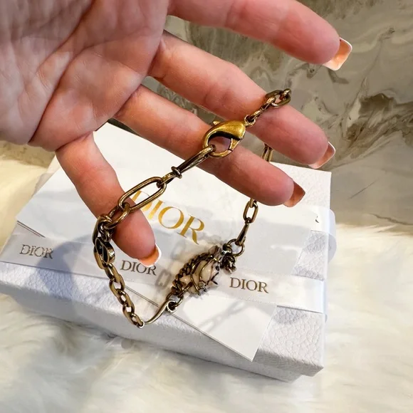 Christian DIOR Diorodeo Horse Chain Antiqued Gold Collar Necklace - Picture 6 of 9